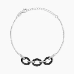 Marc Orian Bracelets|Bijoux Fantaisie > Bracelet Nowell Argent Blanc Oxyde De Zirconium Et Céramique