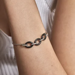 Marc Orian Bracelets|Bijoux Fantaisie > Bracelet Nowell Argent Blanc Oxyde De Zirconium Et Céramique