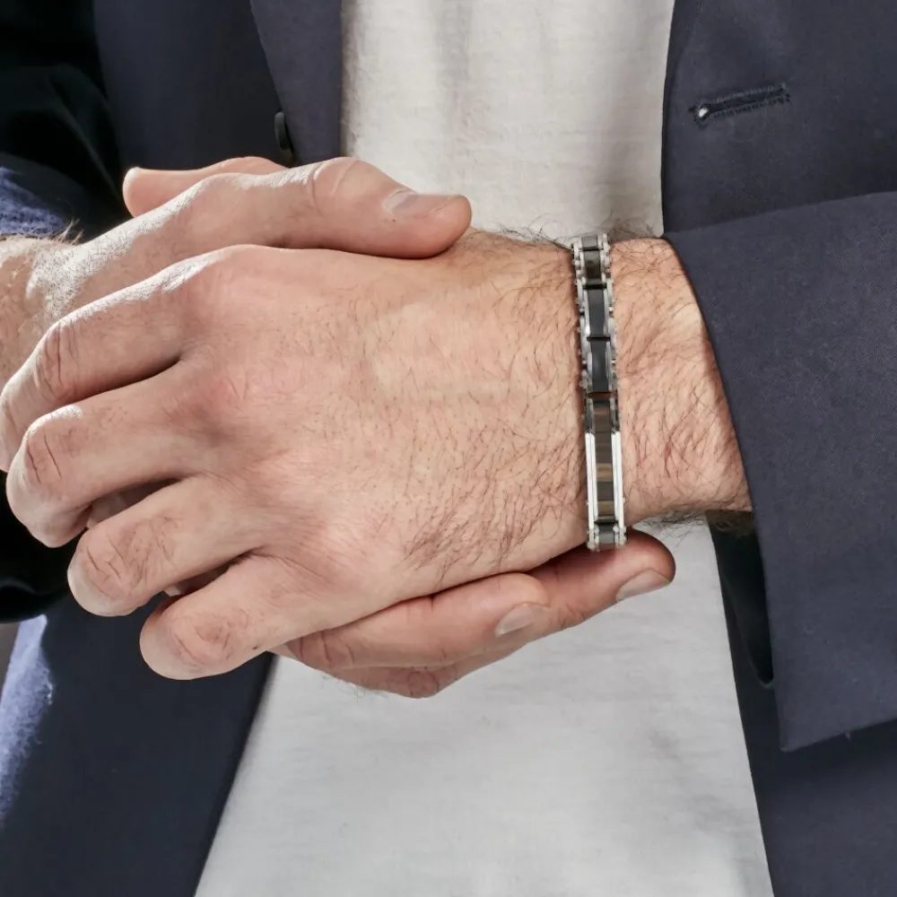 JOURDAN Bracelets Homme|Bracelets Acier Inoxydable > Bracelet Nuku Acier Blanc