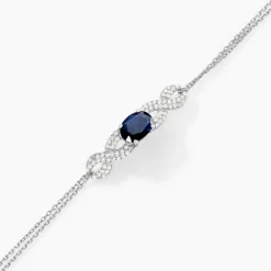 Bracelet Oceania Or Blanc Saphir Et Diamant