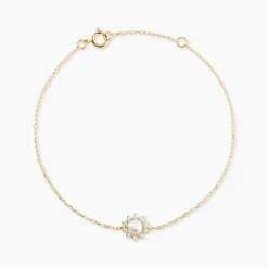 Bracelet Octavie Or Jaune Perle De Culture Oxyde De Zirconium