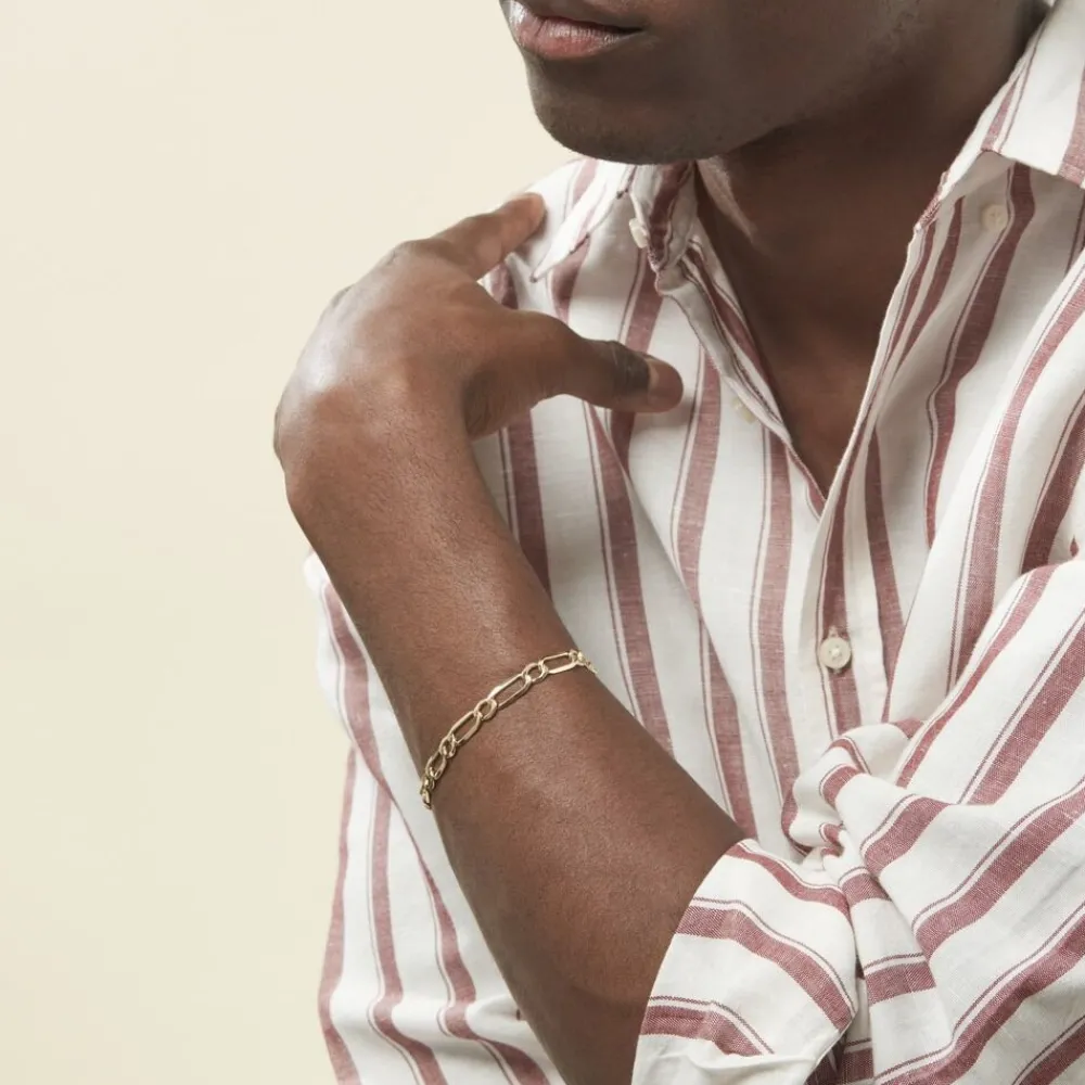 Marc Orian Bracelets Or|Bracelets Homme > Bracelet Ophelio Maille Alternee 1/1 Or Jaune