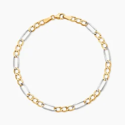Bracelet Or Bicolore Maille Alternée 1/3