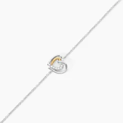 Bracelet Or Jaune Argent Blanc Oxyde De Zirconium