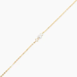 Bracelet Or Jaune Audrea Perle De Culture Oxydes De Zirconium