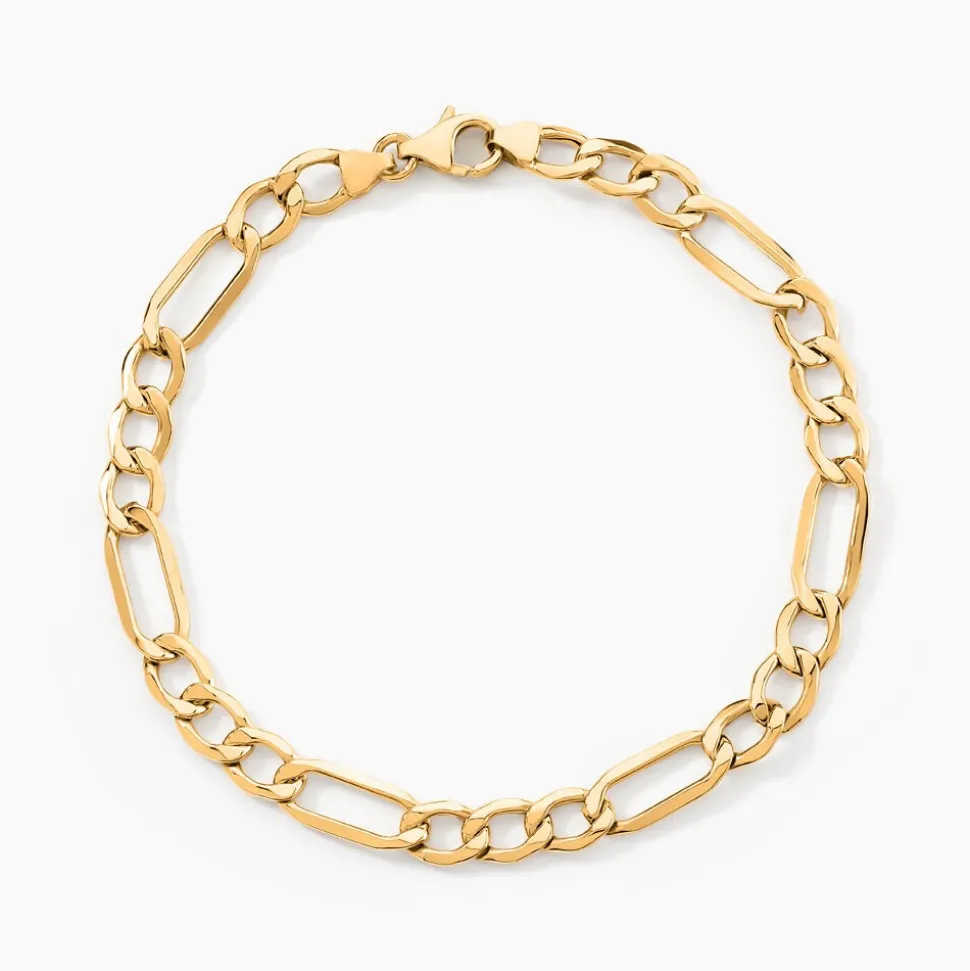 Bracelet Or Jaune Maille Alternée