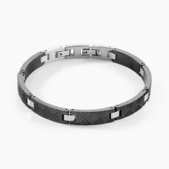 PHEBUS HIM Bracelets Homme|Bracelets Acier Inoxydable > Bracelet Acier Blanc Et Noir