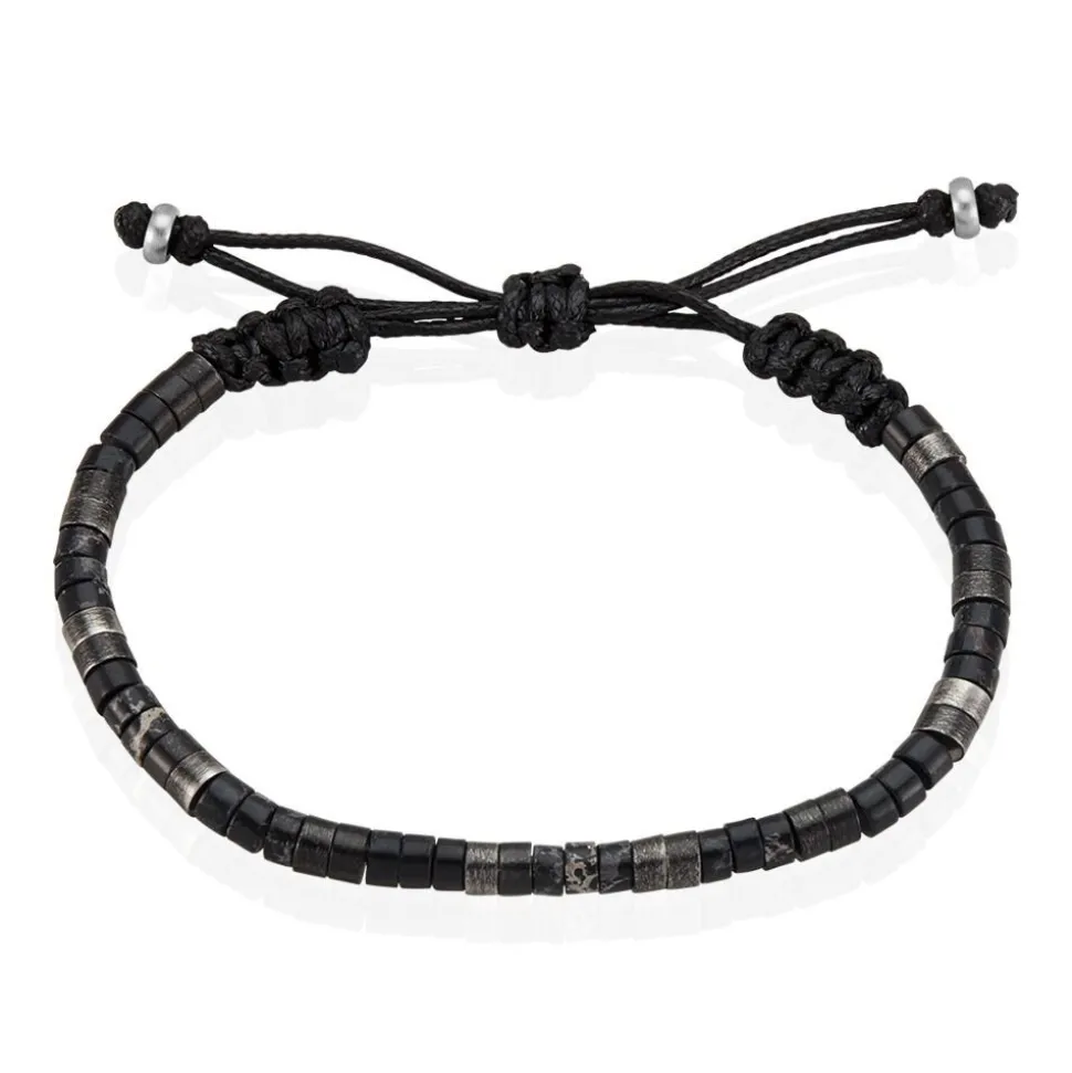 Bracelet Phebus Him Acier Noir Pierres Synthetiques