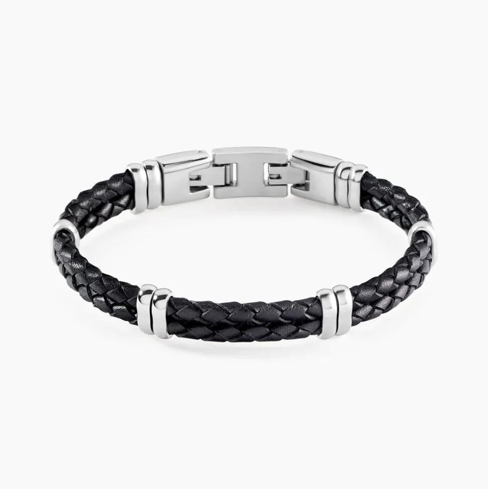 Bracelet Phebus Him Cuir De Vache Noir