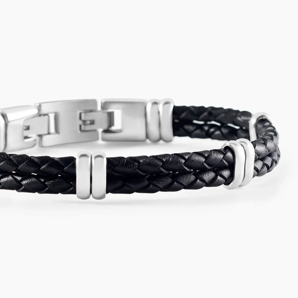 Bracelet Phebus Him Cuir De Vache Noir