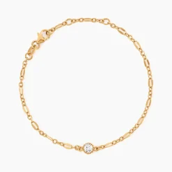 Bracelet Plaqué Or Jaune Lyn Oxyde De Zirconium