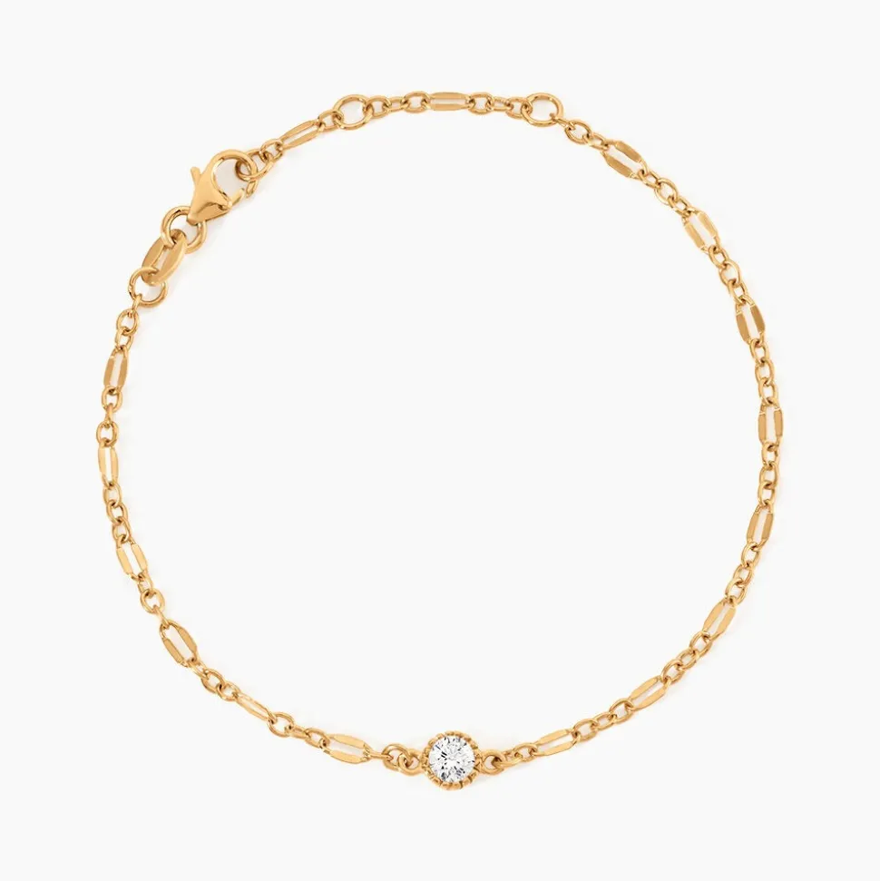 Bracelet Plaqué Or Jaune Lyn Oxyde De Zirconium