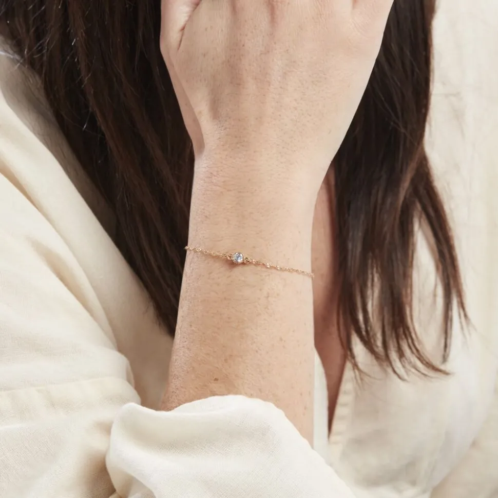 Bracelet Plaqué Or Jaune Lyn Oxyde De Zirconium