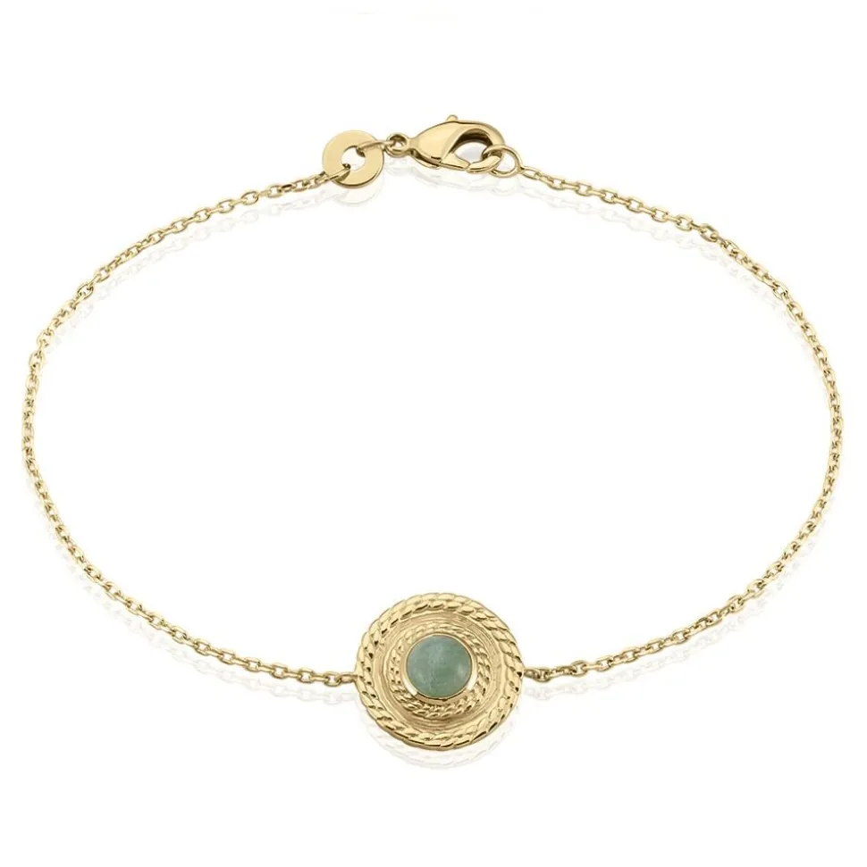 Bracelet Plaqué Or Jaune Marcia Aventurine