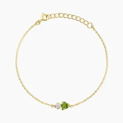 Bracelet Poem Argent Jaune Péridot Oxyde De Zirconium