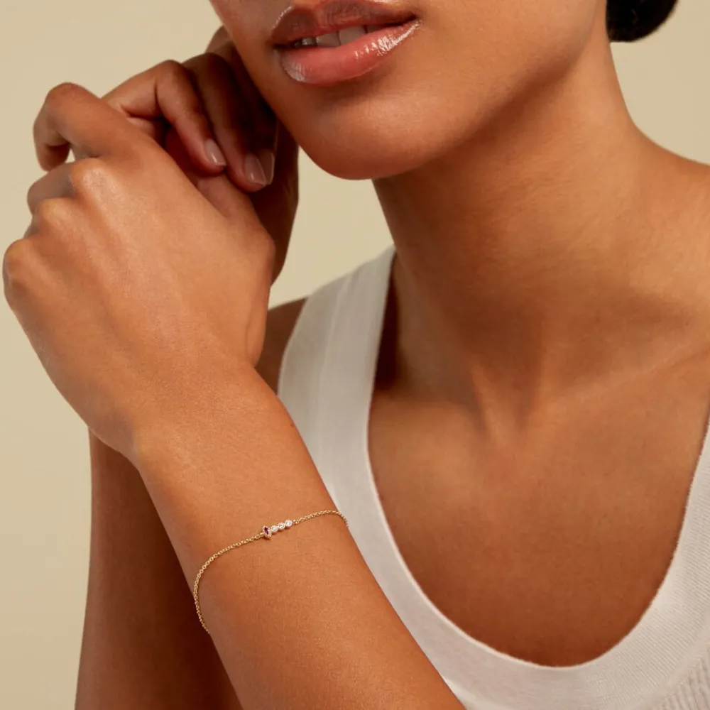 Marc Orian Bracelets|Idées Cadeaux Femme > Bracelet Poem Argent Jaune Rhodolite Oxyde De Zirconium