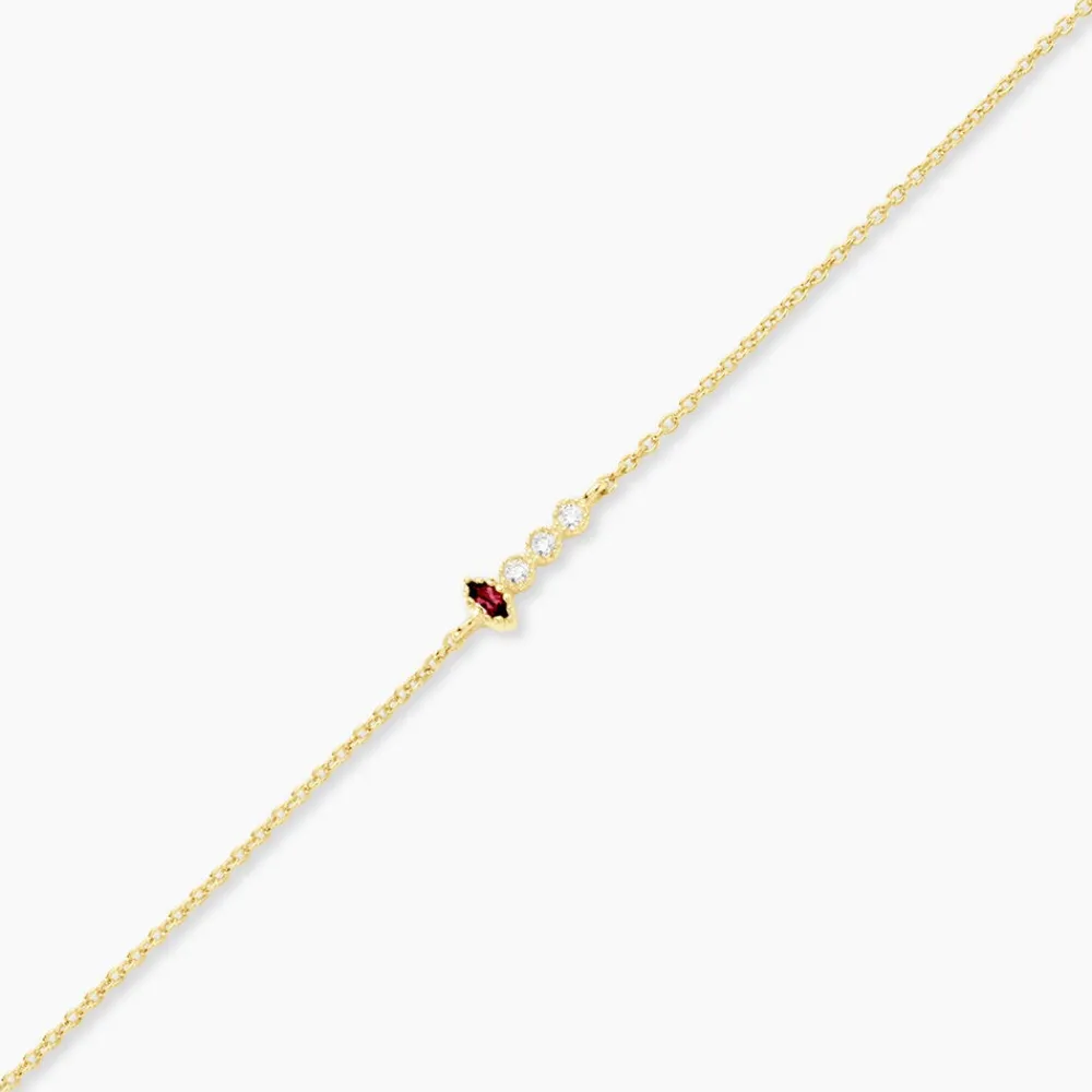 Marc Orian Bracelets|Idées Cadeaux Femme > Bracelet Poem Argent Jaune Rhodolite Oxyde De Zirconium