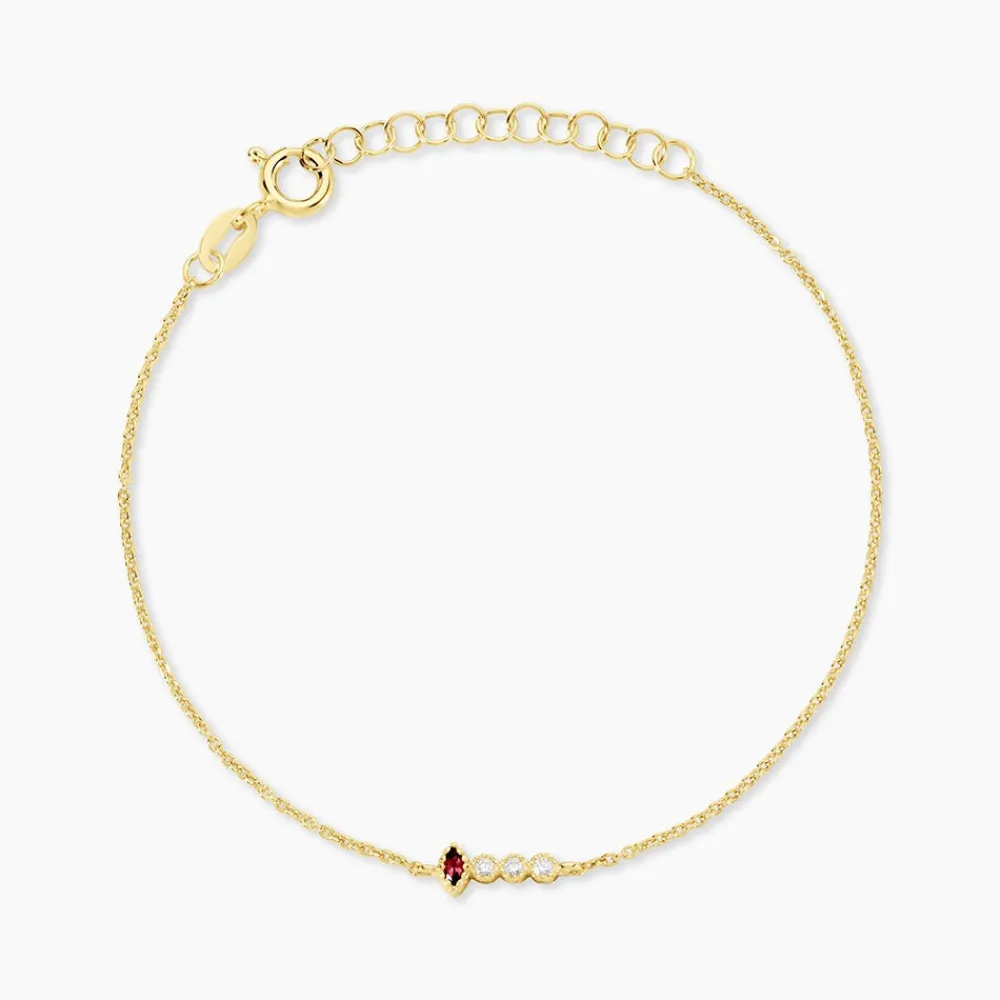 Marc Orian Bracelets|Idées Cadeaux Femme > Bracelet Poem Argent Jaune Rhodolite Oxyde De Zirconium
