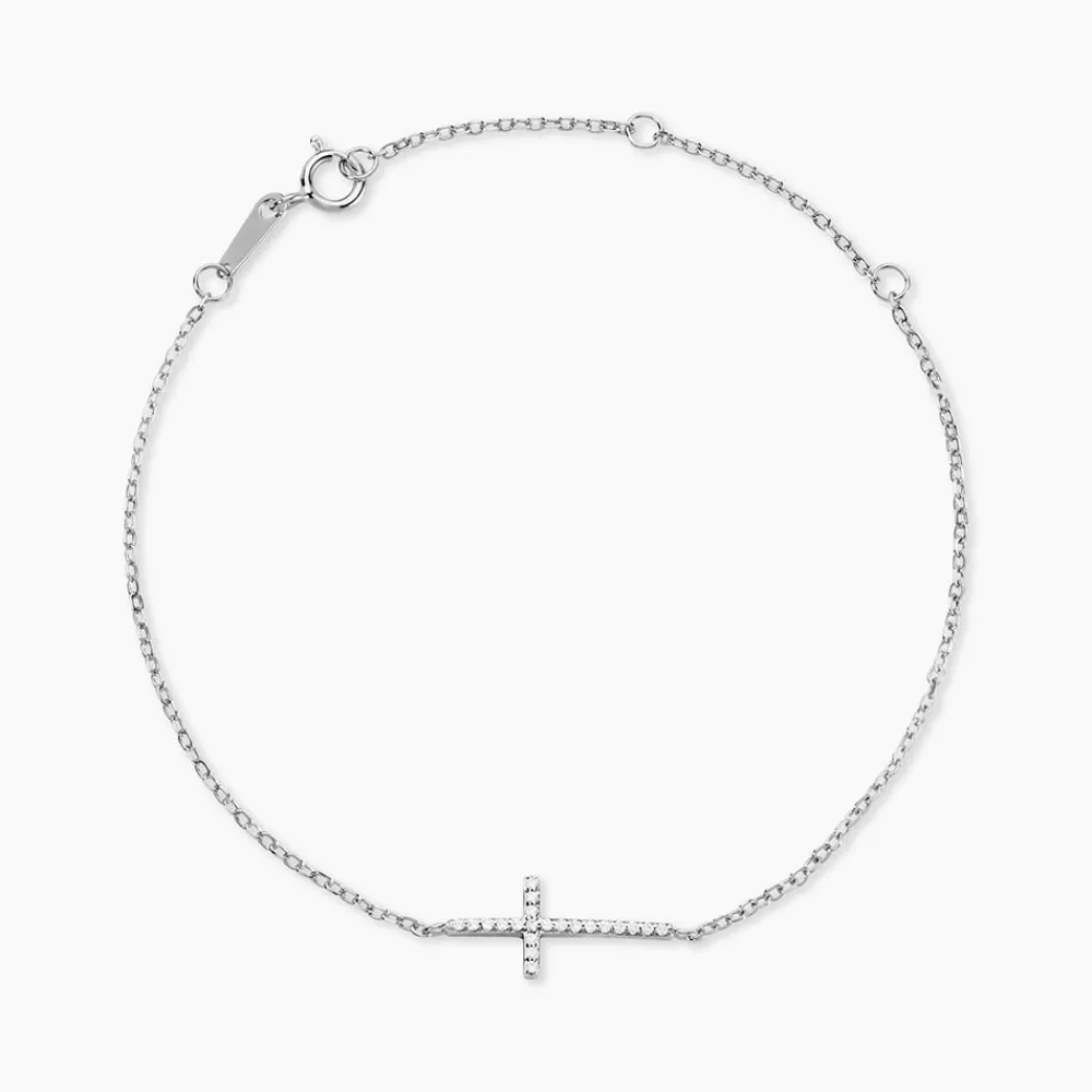 Marc Orian Bijoux Zirconium|Bijoux Croix > Bracelet Rayan Argent Blanc Oxyde De Zirconium
