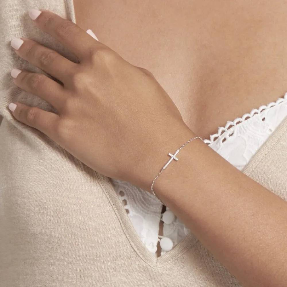 Marc Orian Bijoux Zirconium|Bijoux Croix > Bracelet Rayan Argent Blanc Oxyde De Zirconium