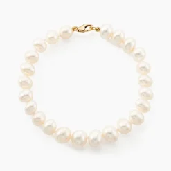 Bracelet Rose-martheae Or Jaune Perle De Culture D'akoya