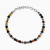 Marc Orian Bracelets Homme|Bracelets Acier Inoxydable > Bracelet Saul Acier Blanc Onyx Oeil De Tigre Hématite