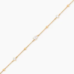 Bracelet Scintillante Plaqué Or Jaune Oxyde De Zirconium