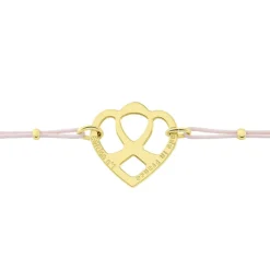Bracelet Solidaire Lutte Contre Le Cancer Laiton Doré