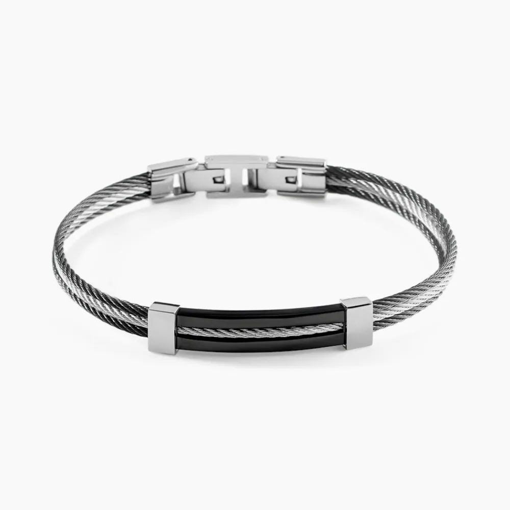 Marc Orian Bracelets Homme|Bracelets Acier Inoxydable > Bracelet Tobby Acier Blanc Cristal