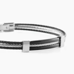Marc Orian Bracelets Homme|Bracelets Acier Inoxydable > Bracelet Tobby Acier Blanc Cristal