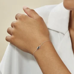 Bracelet Trinitie Or Blanc Saphir Diamant