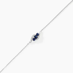 Bracelet Trinitie Or Blanc Saphir Diamant