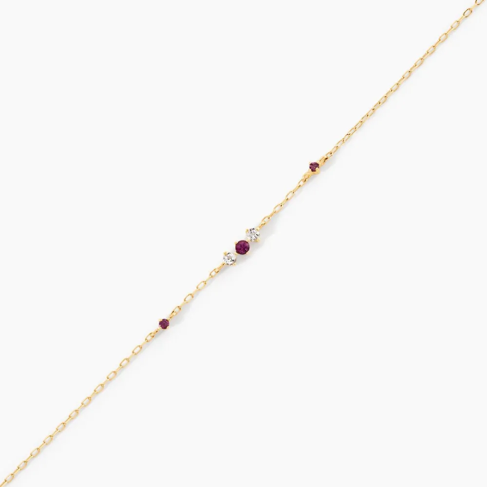 Marc Orian Bracelets Or|Bracelets > Bracelet Valora Or Jaune Rhodolite Oxyde De Zirconium