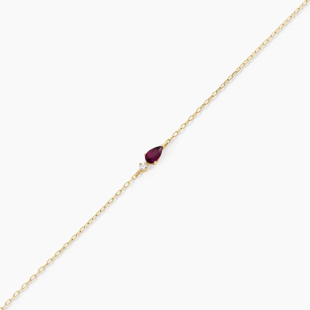 Marc Orian Bracelets Or|Bracelets > Bracelet Valora Or Jaune Rhodolite Oxyde De Zirconium