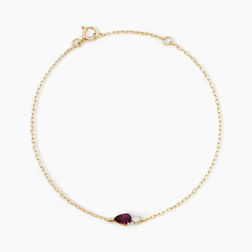Marc Orian Bracelets Or|Bracelets > Bracelet Valora Or Jaune Rhodolite Oxyde De Zirconium