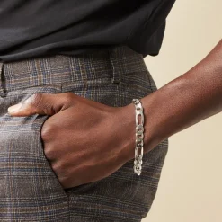 Marc Orian Bracelets Homme|Bijoux Homme > Bracelet Vivian Maille Alternee 1/3 Argent Blanc