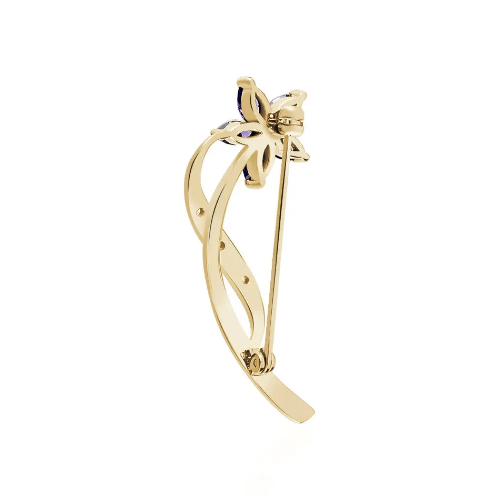 Marc Orian Bijoux Femme|Bijoux Plaqués À L'Or 18 Carats > Broche Maxanceae Plaqué Or Jaune Oxyde De Zirconium