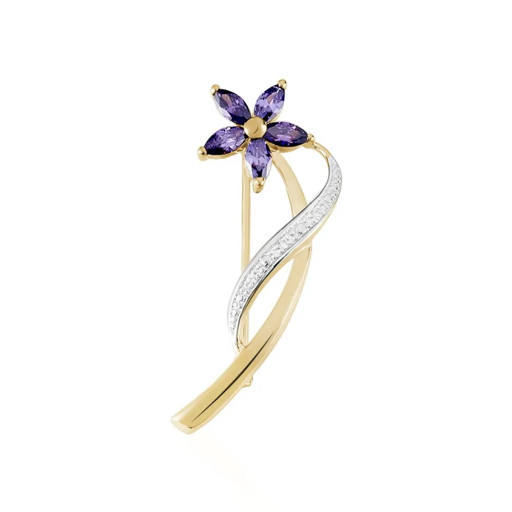 Marc Orian Bijoux Femme|Bijoux Plaqués À L'Or 18 Carats > Broche Maxanceae Plaqué Or Jaune Oxyde De Zirconium