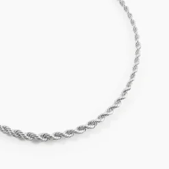 Chaine Cordelia Maille Corde Or Blanc