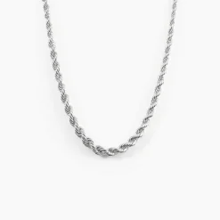 Chaine Cordelia Maille Corde Or Blanc