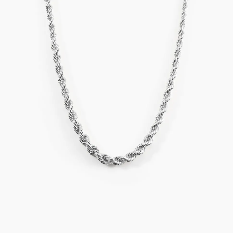 Chaine Cordelia Maille Corde Or Blanc