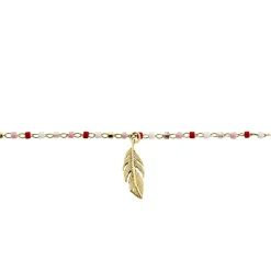 Chaine De Cheville Plaqué Or Jaune Mica Perles De Miyuki