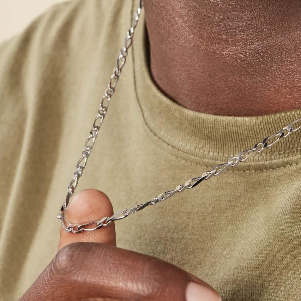 Marc Orian Colliers|Colliers Argent > Chaîne Anilo Maille Alternée Argent Blanc