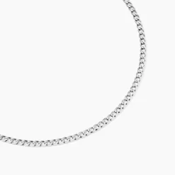 Marc Orian Colliers|Colliers Argent > Chaîne Casper Maille Gourmette Argent Blanc
