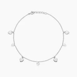 Chaîne De Cheville Delarie Argent Blanc Oxyde De Zirconium