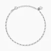 Chaîne De Cheville Laurelyn Maille Alternee 1/1 Argent Blanc