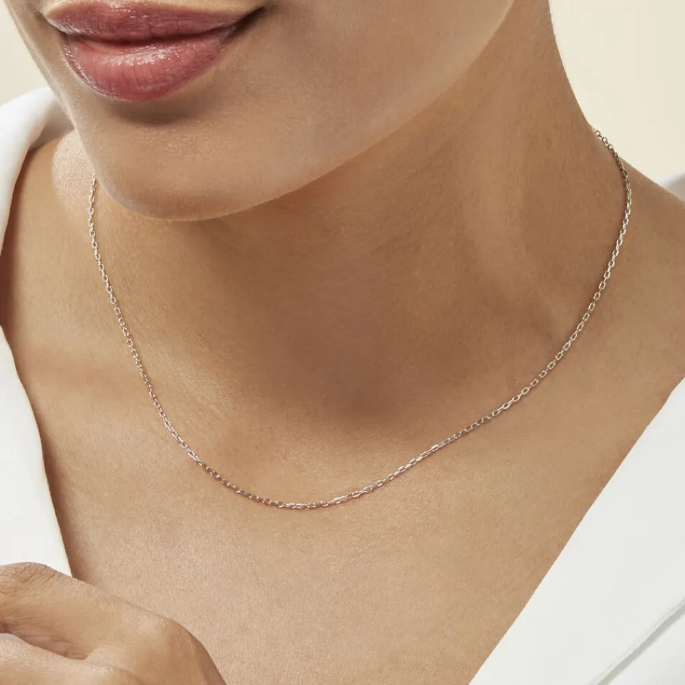 Marc Orian Colliers|Chaines Femme > Chaîne Igoa Maille Forçat Diamantee Or Blanc