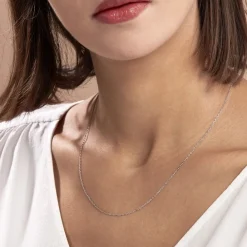 Marc Orian Colliers|Colliers Or > Chaîne Igoa Maille Forçat Diamantee Or Blanc