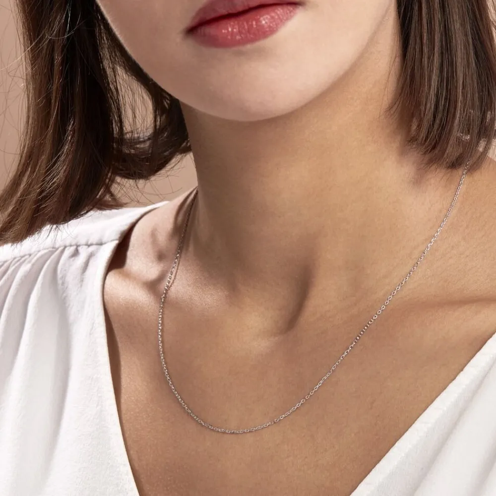 Marc Orian Colliers|Colliers Or > Chaîne Igoa Maille Forçat Diamantee Or Blanc