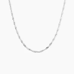Chaîne Imanie Maille Singapour Or Blanc